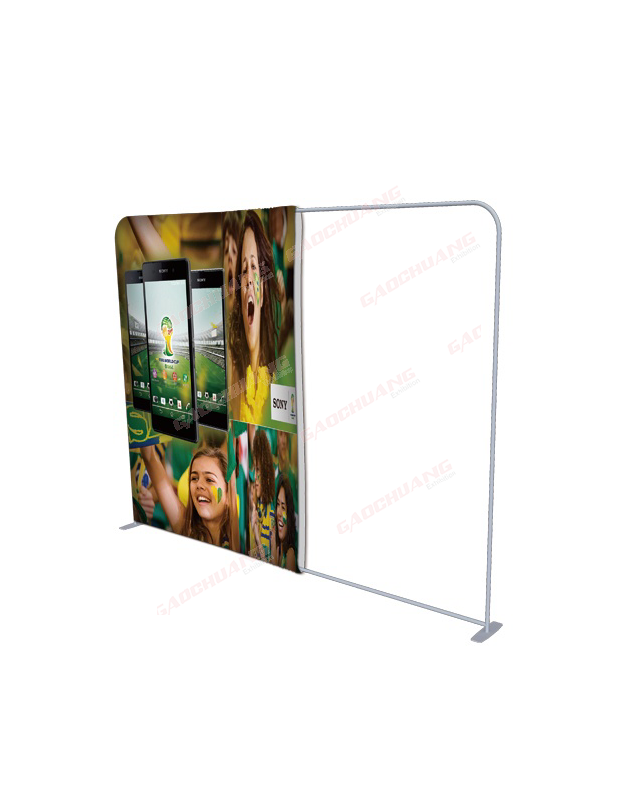 8ft EZ Tube Straight Tension Fabric Display - Double Sided Graphic Package